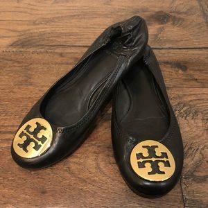 Tory Burch Black Ballet Flats